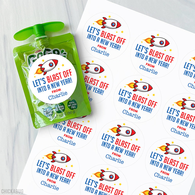 "Blast Off" Rocket Back to School Stickers