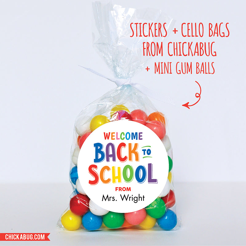 Rainbow Welcome Back to School Stickers