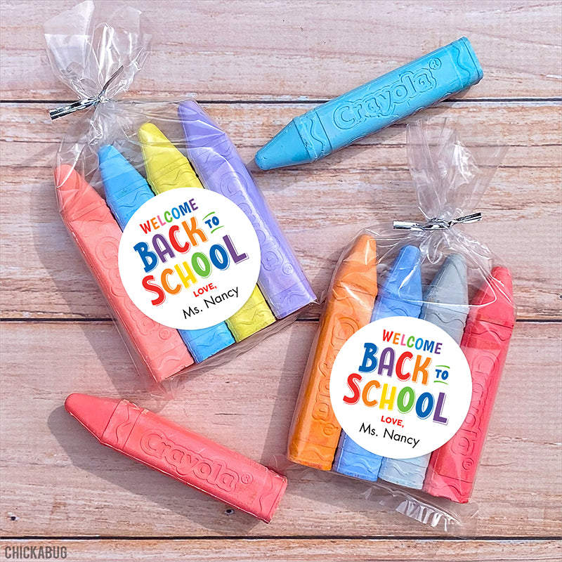 Rainbow Welcome Back to School Stickers