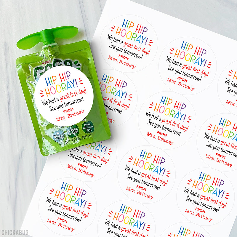 "Great First Day" Back to School Stickers