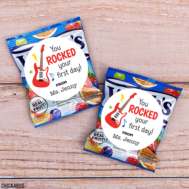 "You ROCKED Your First Day" Back to School Stickers