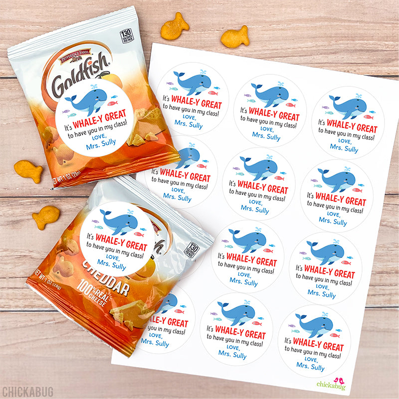 "Whale-y Great" Back to School Stickers