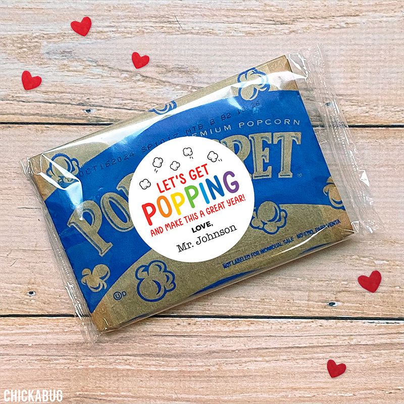 "Let's Get Popping" Back to School Stickers