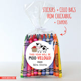 "Moo-velous" Back to School Stickers