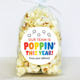 "Our Team is POPPIN' This Year" Gift Stickers