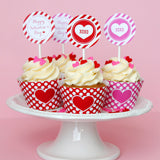 Free Printable Valentine's Day Cupcake Wrappers & Toppers
