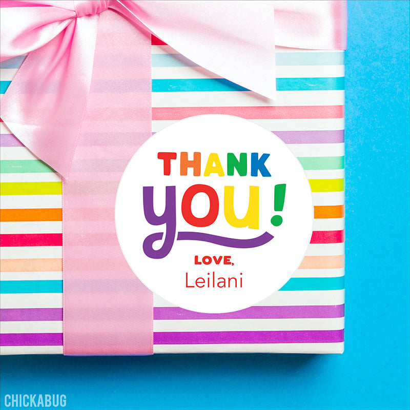 Rainbow "Thank You" Stickers