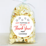 Popcorn "Just Popping By To Say Thank You" Stickers