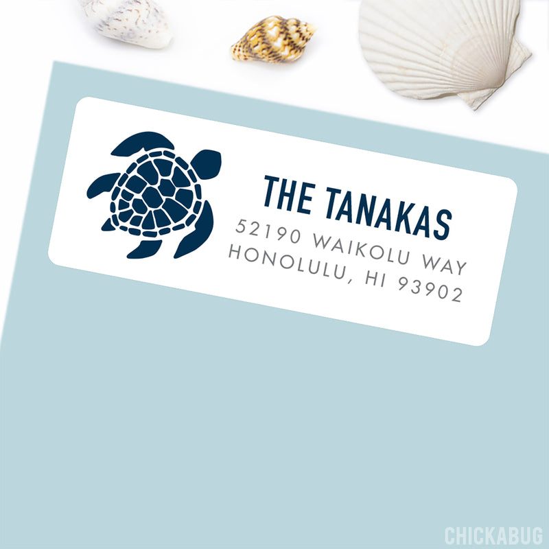 Slow Turtle Labels Personalized Sea Turtle Return Address Labels – Chickabug