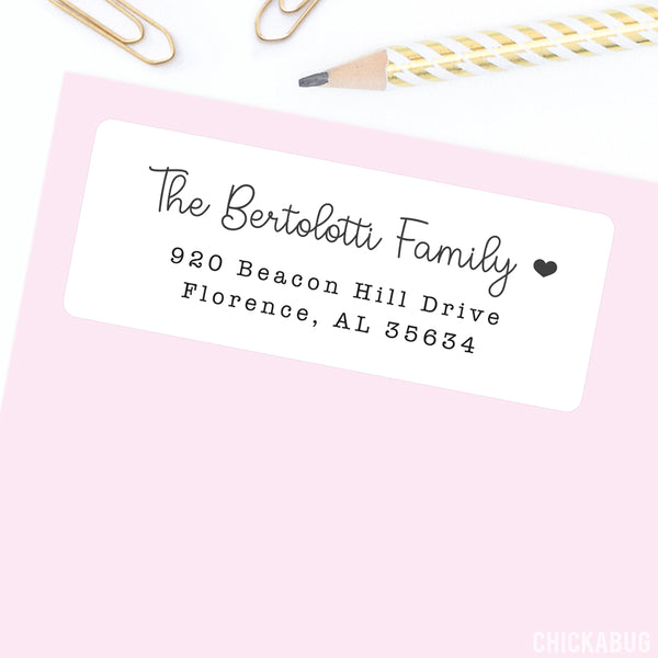 Sweet Script and Heart Address Labels