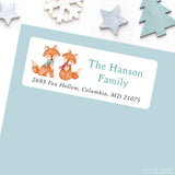 Cute Winter Foxes Address Labels