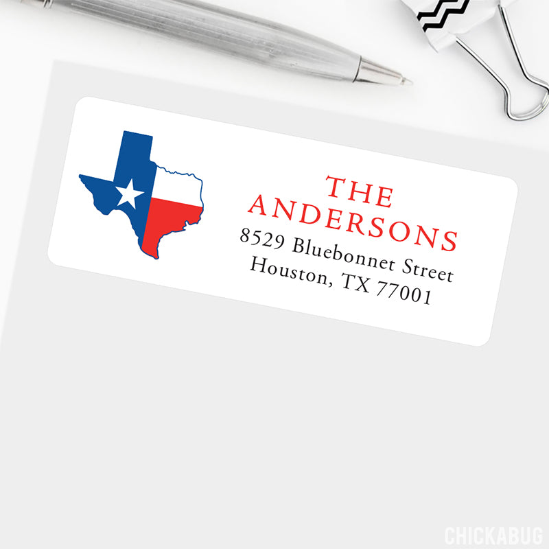 Personalized Texas State Return Address Labels – Chickabug
