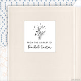 Black & White Bouquet "From The Library Of" Bookplate Labels