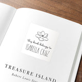 Black & White Magnolia "This Book Belongs To" Bookplate Labels