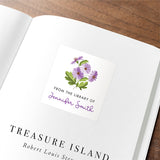Colorful Floral "From The Library Of" Bookplate Labels
