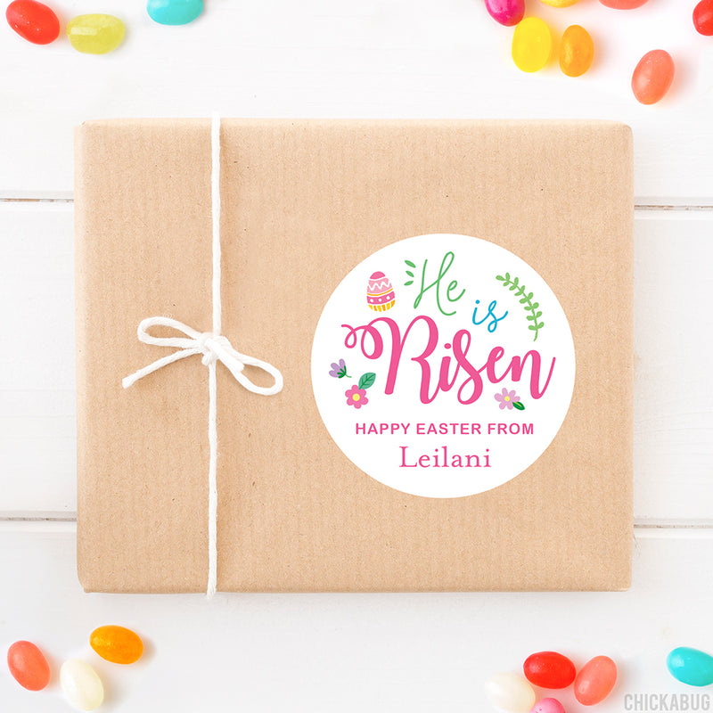 "He Is Risen" Floral Religious Easter Stickers