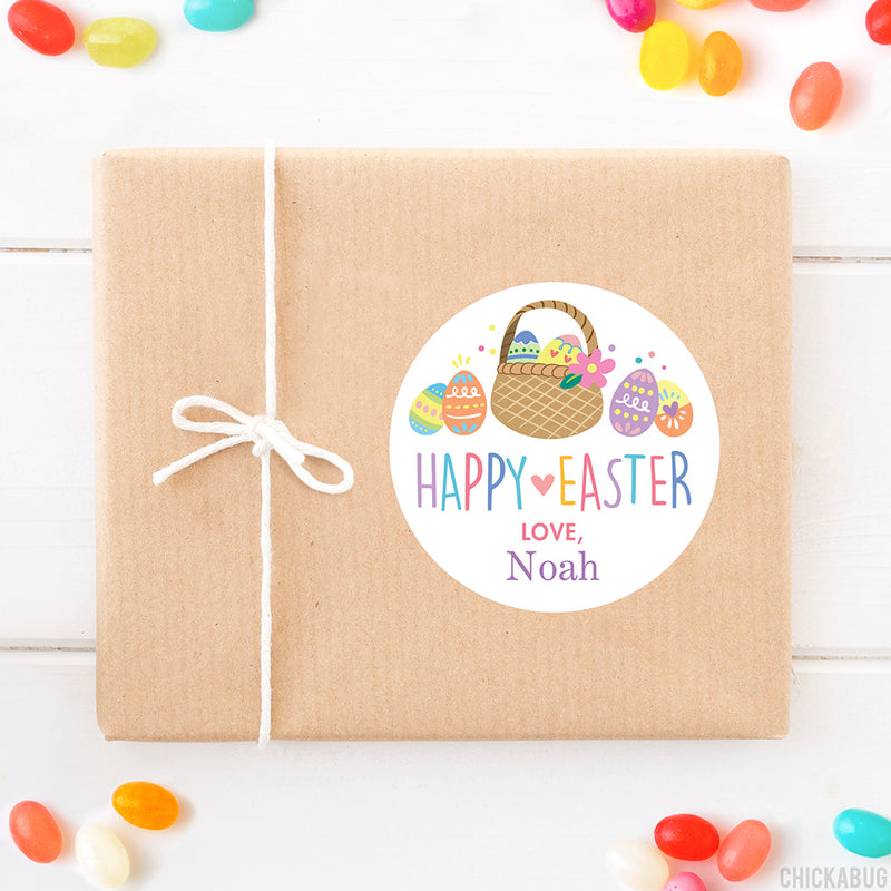 Eggs and Basket Easter Stickers
