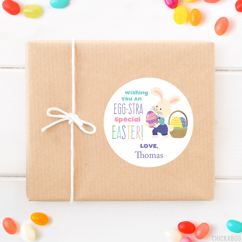 "Eggstra Special" Bunny and Eggs Easter Stickers