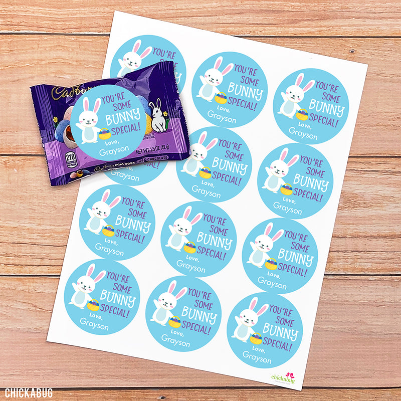 "You're Some Bunny Special" Blue Easter Stickers