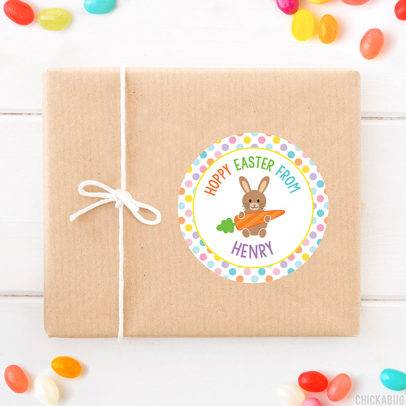 "Hoppy Easter" Bunny Stickers
