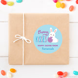 Blue "Bunny Kisses" Easter Stickers