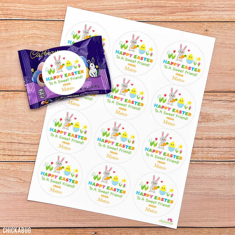 "Happy Easter to a Sweet Friend" Stickers
