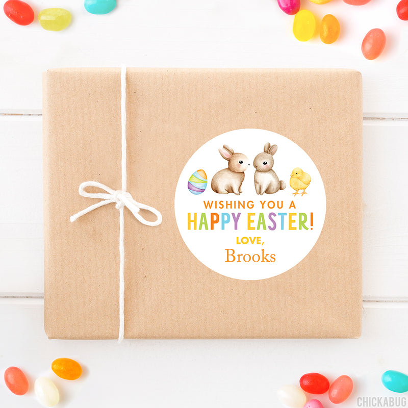 Watercolor Baby Bunnies Easter Stickers