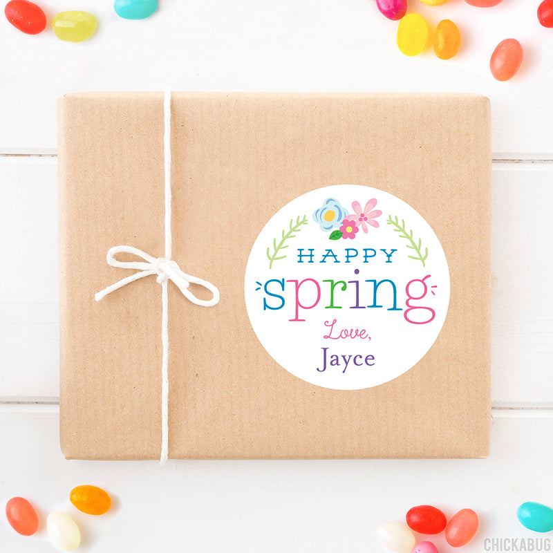 Sticker Enjoyig Spring Personalized Happy Spring Stickers – Chickabug