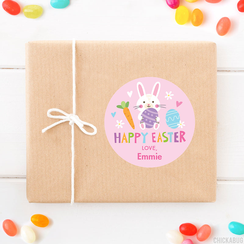 Pink Easter Bunny Stickers