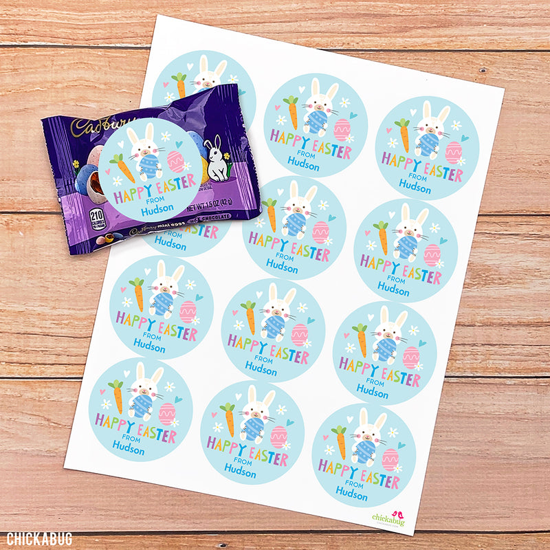 Blue Easter Bunny Stickers