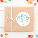Blue Calligraphy Happy Easter Stickers