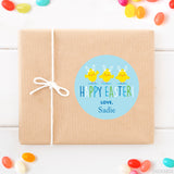 Adorable Chicks Blue Easter Stickers