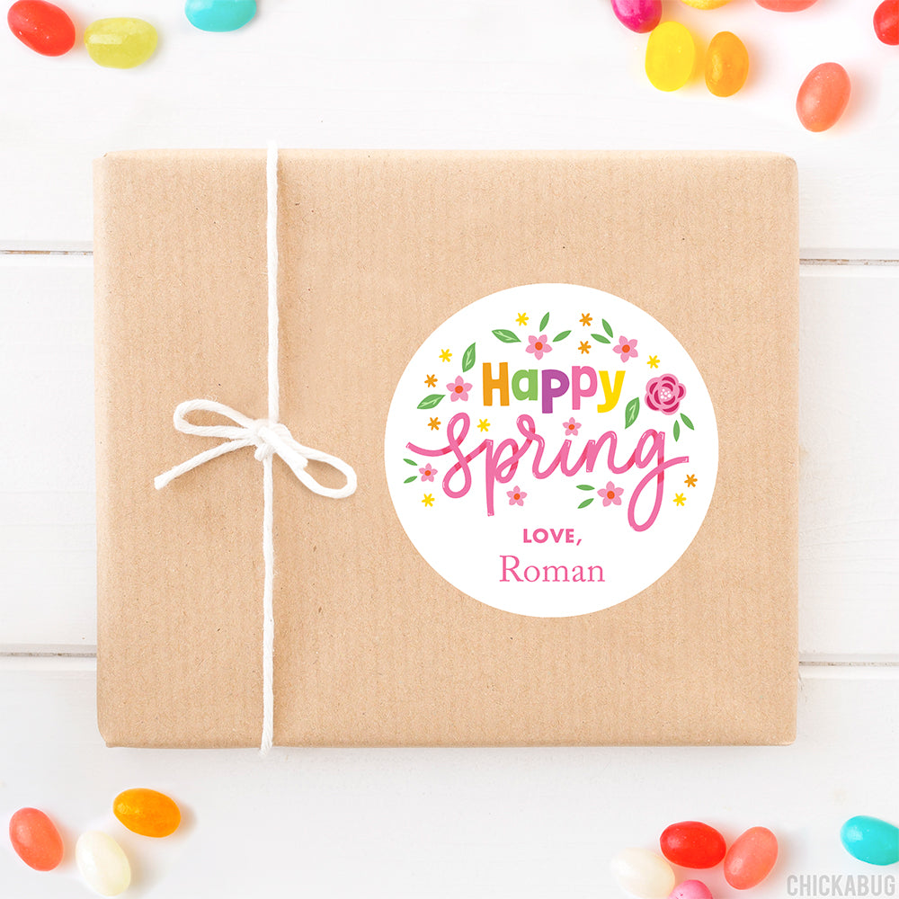 Happy Spring Sticker Personalized