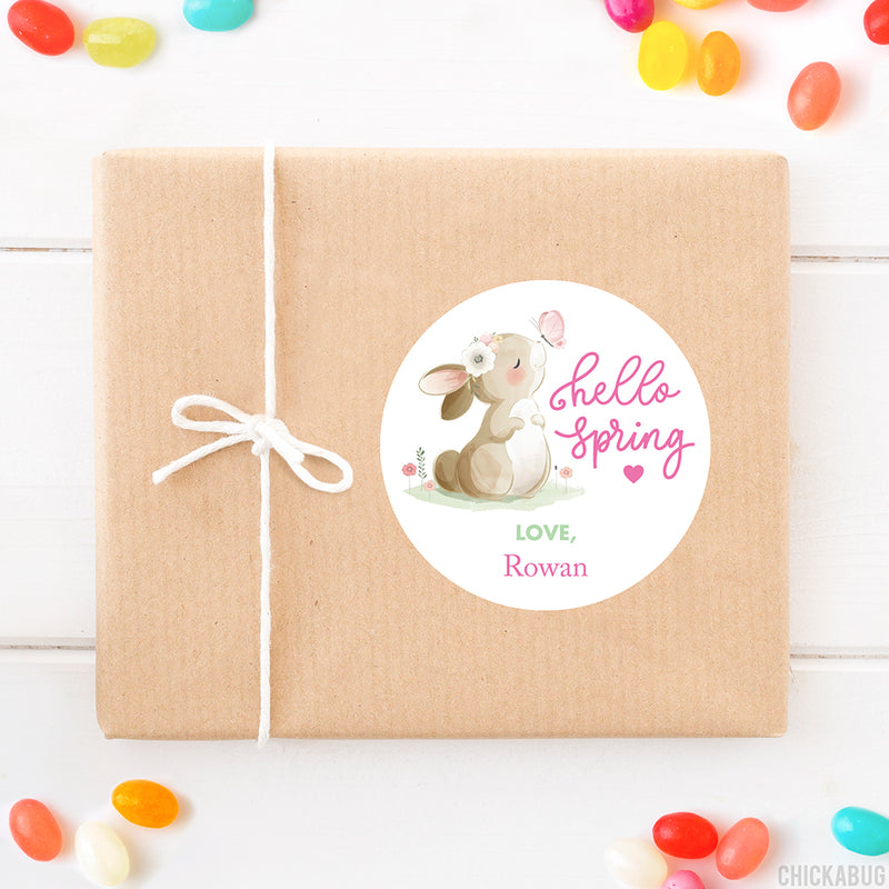 "Hello Spring" Bunny and Butterfly Stickers