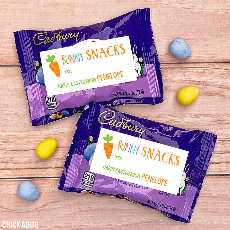 "Bunny Snacks" Easter Gift Labels