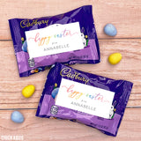 "Happy Easter" Rainbow Script Gift Labels