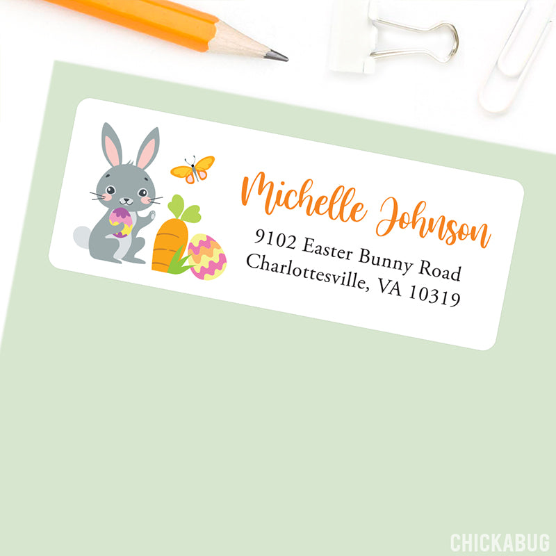 Easter Bunny and Carrot Address Labels