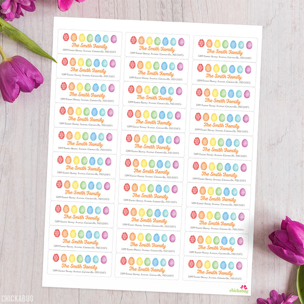 Watercolor Easter Eggs Address Labels