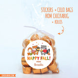 Cute Squirrel & Raccoon "Happy Fall!" Stickers