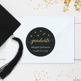 Gold Confetti "Graduate" Graduation Stickers