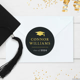 Gold Cap Graduation Stickers