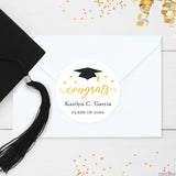 Black Cap "Congrats" Graduation Stickers