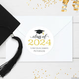 Black Cap Class of 2024 Graduation Stickers