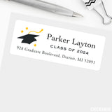Flying Graduation Cap Address Labels