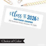 Handwritten Class of 2026 Graduation Address Labels: Choose A Color!