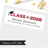 Class of 2026 Graduation Cap Address Labels: Choose A Color!