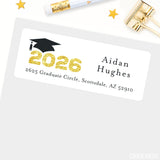 Gold Class of 2026 Graduation Address Labels