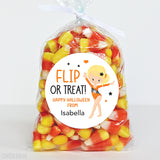 "Flip or Treat" Gymnast Halloween Stickers - Blonde