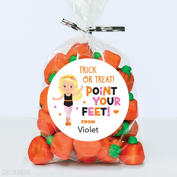 "Point Your Feet" Dancer Halloween Stickers - Blonde