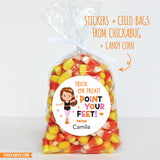 "Point Your Feet" Dancer Halloween Stickers - Brown Hair